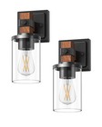 Edishine 2pack Wall Sconces Farmhouse Vanity Lights Fixtures Wood Rustic Lamp
