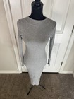 Fashion Nova Women s Gray Ribbed Knit Crew Neck Long Sleeve Bodycon Midi S