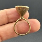 Rare Ancient Old Bronze Brass Ring With Turquoise Stone Bezel