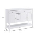 47  Modern Kitchen Sideboard Buffet Storage Cabinet W  Adjustable Shelves  White