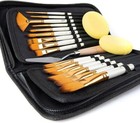 Artify 15 Pieces Paint Brush Set Include Pop-up Carrying Case With Palette Knife