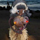 1950   s Hawaiian Hula Girl Tiki Bar Lamp With Boobies   Lights Up  Works