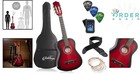 30-inch Acoustic Guitar Starter Kit Red Beginners Bundle Amplified Play