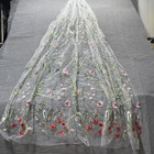 Floral Wedding Veil Embroidered Flowers Bridal One-layer Spring Summer 60    Long