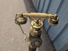Rare Vtg French Style Brass Telephone  Standing Rotary Phone Untested Complete 