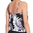 Kona Sol Size 24w Leaf Printed Adjustable Strap Blouson Tankini Swimsuit Top New