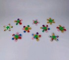 Beaded Flower Lot Of 10 Flowers Handmade Of Plastic Beads