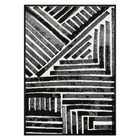 Rugshop Area Carpets Contemporary Stripe Design Area Rug Living Room Rugs Black