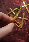 Black Sabbath  ozzy  Blemish Cross Gold Stainless Steel Pendant 4 Inch No Chain