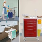5 Tier Mobile Medical Trolley Rolling Crash Cart With 5 Drawers Lab Carts 4wheel
