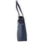Michael Kors Jet Set Travel Medium Top Zip Tote Navy Multi Mk Signature