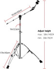 Cymbal Stand With Drum Sticks Holder  Adjust High Boom And Straight Combo double