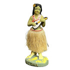 Vintage Hawaiian Hula Girl Bobble Nodder Ukulele Chalkware Made Japan  h8