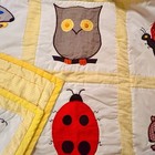 Vintage 1970 Hand-stitched Baby Quilt     43   x54  Featuring 12 Adorable Animals