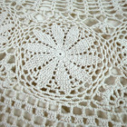 Vintage Handmade Crochet Christmas Tree Skirt Ivory Cream Scalloped Lace 46 In