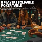 Poker Table Foldable  72 Inch 8 Player Folding Poker Table  Portable Game Table