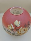 Antique Hand Painted Oil Lamp Globe Shade Floral Roses