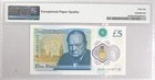 Bank Of England Great Britain 5 Pounds 2015 Prefix Aa01 Pmg  66epq  Polymer