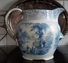 Magnificent Huge Antique E Challinor  gem  Pattern Pearlware Jug C 1842 