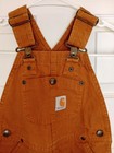 Carhartt Youth Bib Overalls Kids Size 5 Brown Cotton Canvas Reinforced Knees 