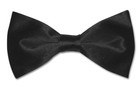 Biagio 100  Silk Bowtie Solid Black Color Mens Bow Tie For Tuxedo Or Suit