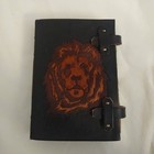 Handmade Embossed Lion Leather Journal Black Rustic Diary Deckle Edge Paper