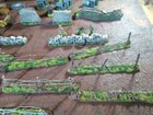 Wire Fence Sandbags Oil Barrels Crate Logs 26pc Painted 28mm 25mm 20mm Set11