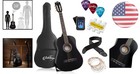 Affordable 38-inch Black Acoustic Guitar Starter Kit     Ideal For Young Musicians