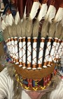 Large Feather War Bonnet Headdress Beaded Costume Western Decor Adult