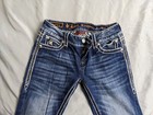 Rock Revival Jeans Noelle Blue Medium Wash Boot Easy Cotton Blend Womens Size 28
