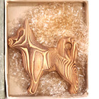 Japanese Wooden Yakisugi Burnt Cedar Wood Carving Hachiko Shiba Dog Craft Jp D24