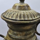 Antique Brass Pitcher Painted Gold Finish Big Flower Curved Handle   Spout 11  H