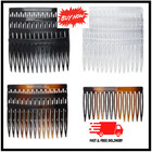 Scunci Plastic Side Hair Combs  Black  Clear  And Tortoise Shell  12 Ct