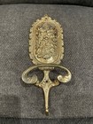 Vintage Solid Brass Floral Coat Hook 10  Large