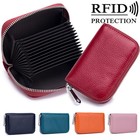 Rfid Blocking Women Men Leather Wallet Credit Card Holder Zip Pocket Xmas Gift