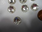 Vintage Western Germany Us Zone Clear Glass Circles Flat Back - 12 Pieces