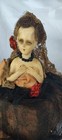 Antique German Half Doll Pin Cushion  Partially Nude Creepy Natural Look Wowza 