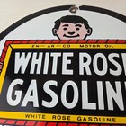 Vintage White Rose Gasoline Sign - En Ar Co Motor Oil Gas Station Pump Sign