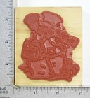 Uptown Snowman No Peeking Christmas Wood Mount Rubber Stamp Card Marking