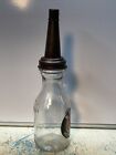 Lion Motor Oil Bottle Spout Cap Glass 1 Quart Vintage Style Gas Station