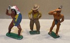 Barclay Manoil Vintage Cast Lead Figures Lot Of 3 - 2 Indians And 1 Cowboy