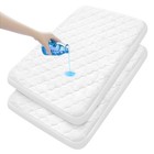 Waterproof Pack And Play Mattress Pad Sheets - Soft Quilted 2 Pack For Mini Crib