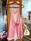 Vintage Handmade Hand Embroidered Full Womens Apron    Wear Or Collectors Piece