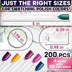 200 Pcs Clear Nail Swatch Sticks Nail Polish - Nail Swatches For Gel Polish 