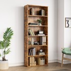 Industrial Wood Open Bookshelf - 6 Storage Shelves  63  Tall  Floor Standing
