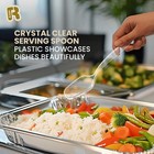 12 Pack Plastic Serving Spoons For Buffet - Clear 8 5 Inch 
