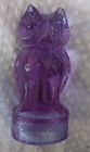 Vintage Glass Purple Owl Goebel  5 1 2   Paperweight Figurine  Western Germany  