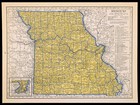 Ca1939 Missouri Railroad Map Depot Towns Wab Rr Historic Original Atlas Map