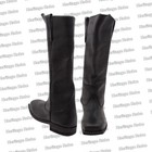 Civil War Cavalry Black   Brown Leather Long Boots Men Ddp  shipping  -no Tariff