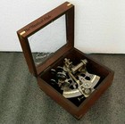 Nautical Brass Sextant With Wooden Box Maritime Victorian Sextant 